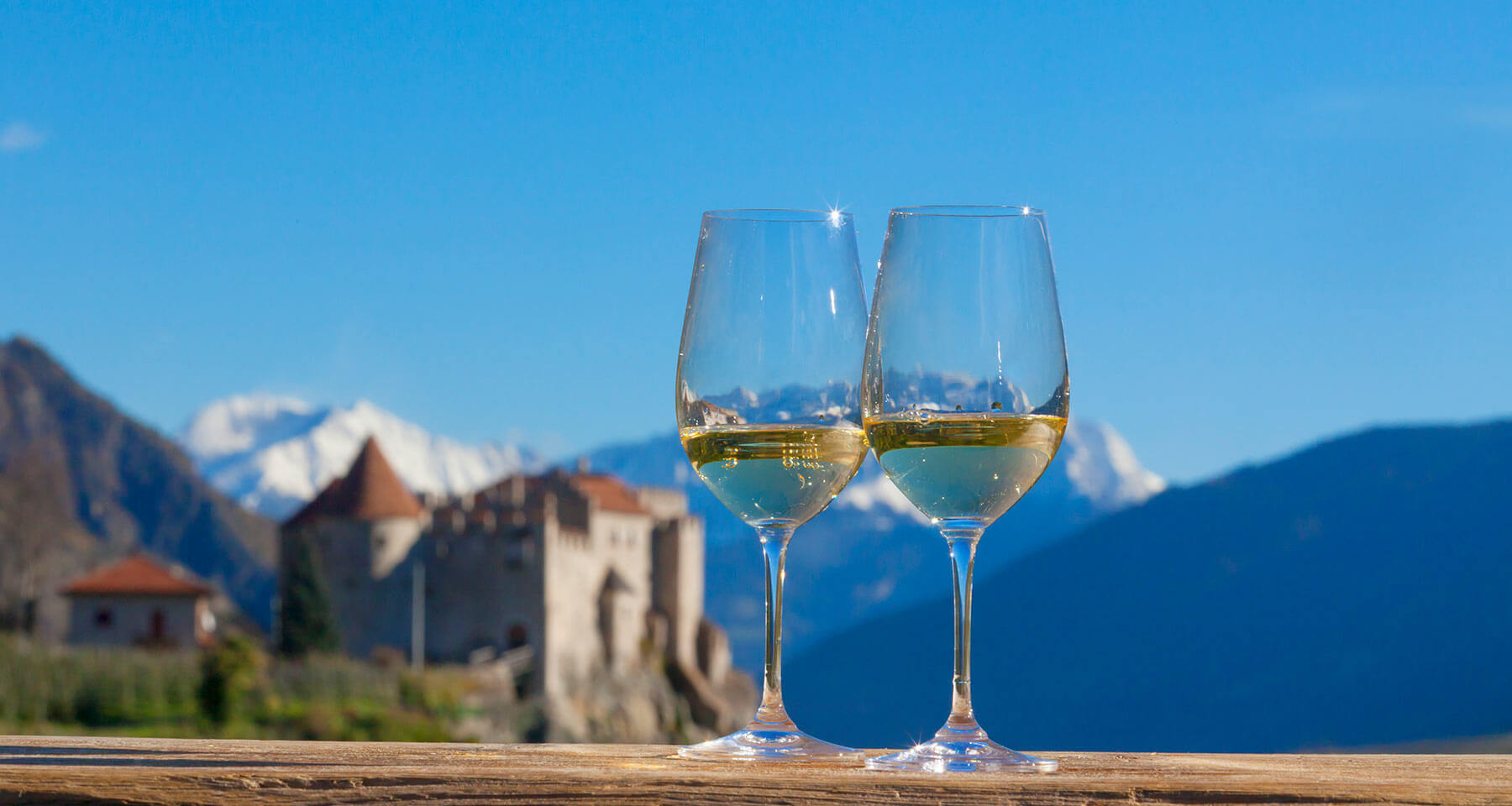 Bildergalerie - 2 Weingläser mit blauem Himmel im Hintergrund - Matill